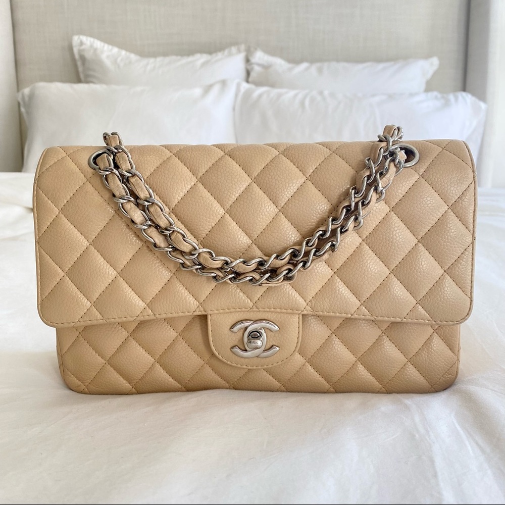 Chanel Beige Classic Medium Double Flap Bag - Picture 6 of 16